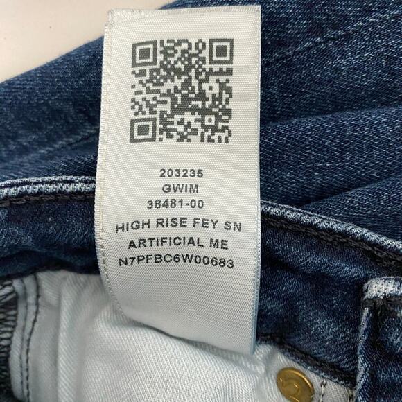 True Religion Fey Flare Jeans Size 25 Dark Blue Stretch High Rise West 70s *flaw - Picture 10 of 14